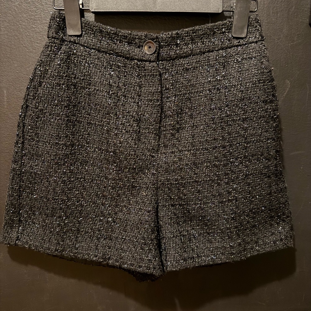 Primark Black Tweed High Waist Shorts